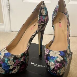 JustFab Vibrant Floral Heels